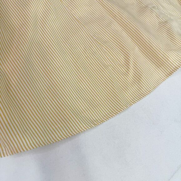 Lands End Shirt Womens 24W Yellow No Iron Pinpoint Oxford Pinstripe Button Up - Picture 4 of 10